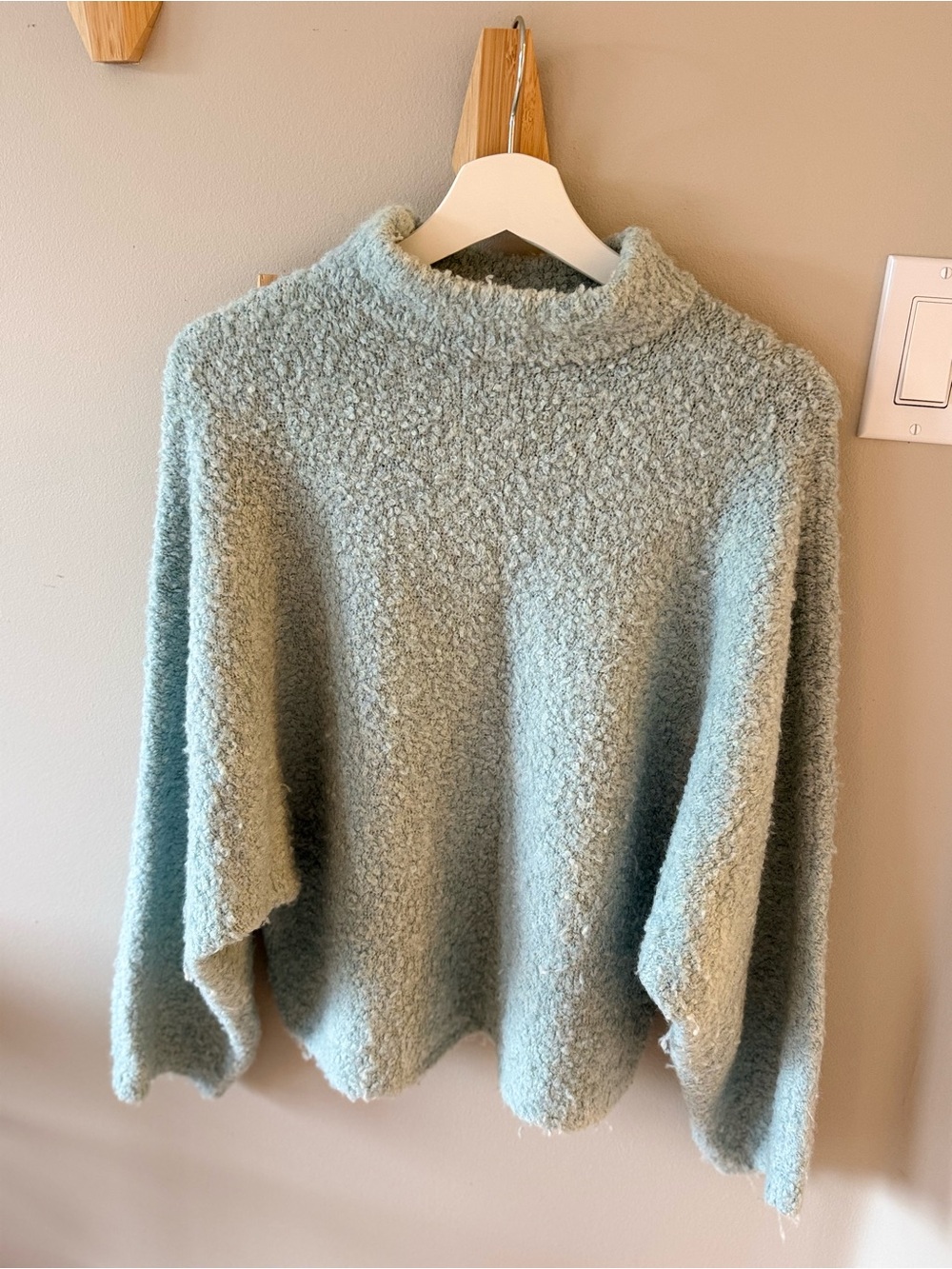 Abercrombie & Fitch Pale Blue Bouclé Cowl Neck Sweater